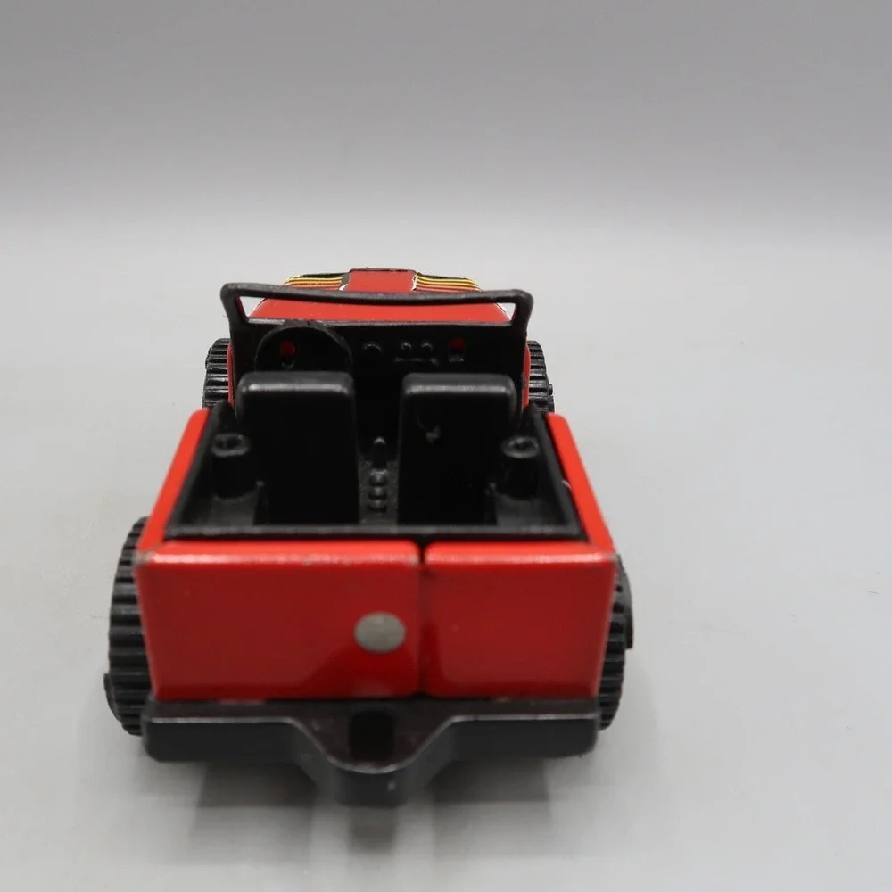 Vintage Red and Black Tonka Jeep Truck No Roll Bar 4.5